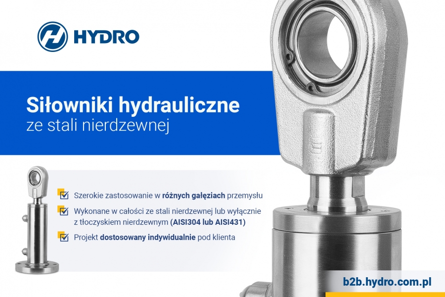 Siłowniki hydrauliczne ze stali nierdzewnej