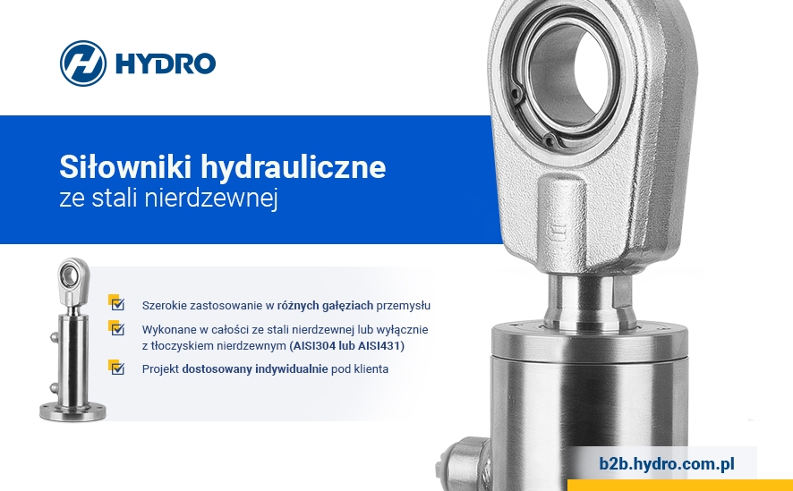 Siłowniki hydrauliczne ze stali nierdzewnej